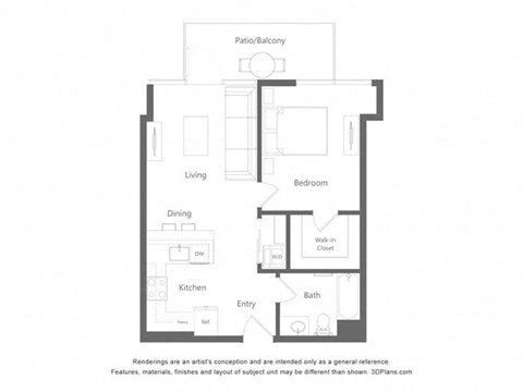 a 1 bedroom floor plan apartments